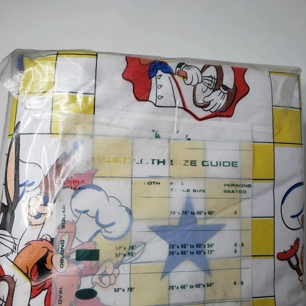 NEW Vintage Looney Tunes‎ Vinyl Tablecloth 52x70